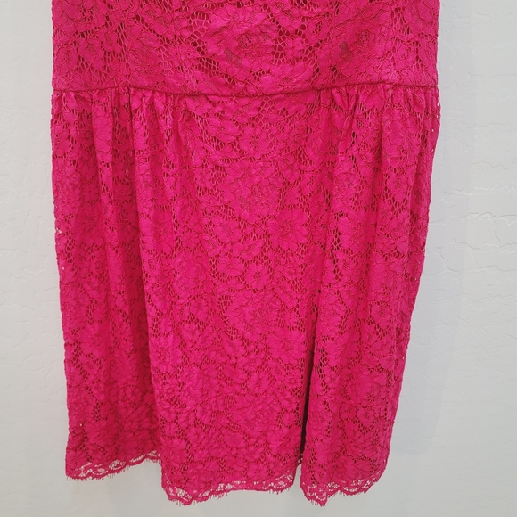 Jessica Simpson Pink Cap Sleeve Lace Dress Women's Size 6 - Picture 12 of 13